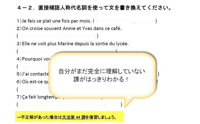 オンラインフランス語学校中級テキスト画像